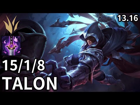 Talon Jungle vs Kha'Zix - EUW Master | Patch 13.16