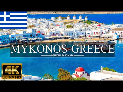 FLYING OVER MYKONOS-GREECE 4K UHD|Relax Music Along With Beautiful Nature Videos|SUPER HD 4K VIDEO