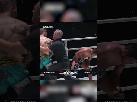 Nico Carrillo 🏴󠁧󠁢󠁳󠁣󠁴󠁿 steamrolls Muangthai for a second-round TKO! 🔥