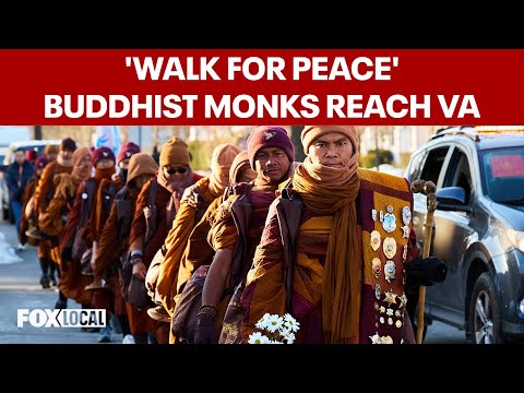 Buddhist monks on 'Walk for Peace' arrive in Virginia