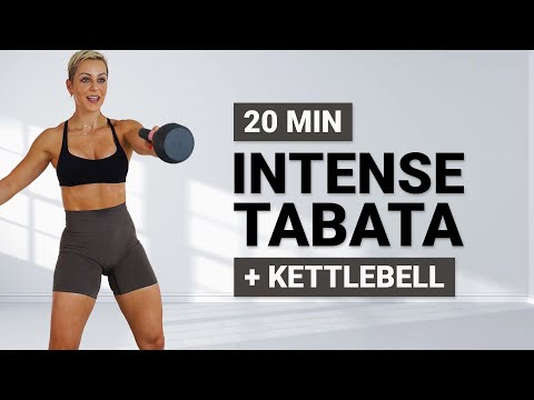 20 MIN KB TABATA | Intense Cardio | HIIT | With Repeat | +Weights | +Kettlebell | Full Body Workout