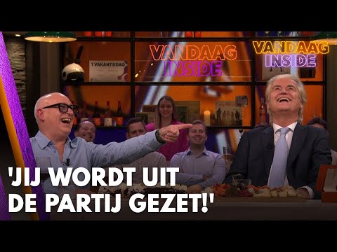 René van der Gijp en Geert Wilders lachen om Johan Derksen: 'Jij wordt uit de partij gezet!'