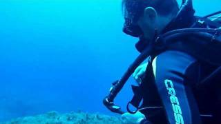 preview picture of video 'Scuba diving touch and go 41m depth Paleochora Chania Creta HD'