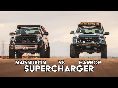 SUPERCHARGED Tundras Race! Harrop vs Magnuson Supercharger!