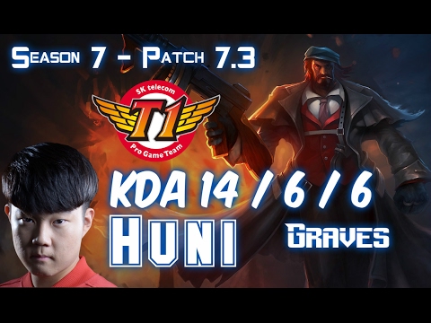 SKT T1 Huni GRAVES vs ELISE Jungle - Patch 7.3 KR Ranked