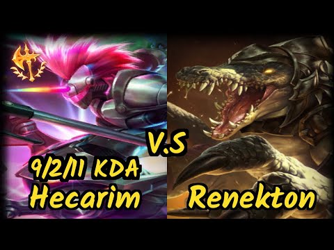 K1CK Truklax (HECARIM) vs RENEKTON - 9/2/11 KDA TOP GAMEPLAY - EUW Ranked DIAMOND v9.6