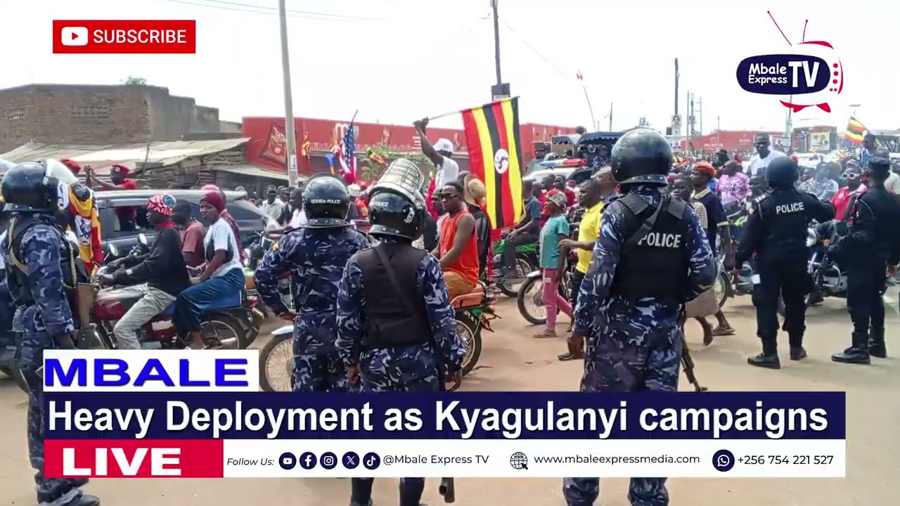 Heavy deployment in Mbale City as Robert Kyagulanyi Ssentamu aka Bobi Wine campaigns
