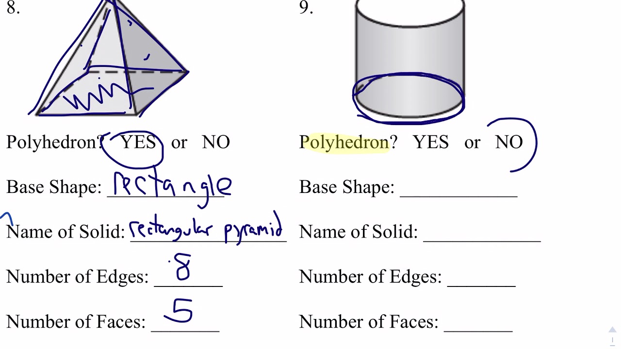 intro to solid figures worksheet