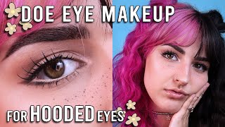 how to do viral DOE EYE makeup for hooded eyes! || in depth tutorial
