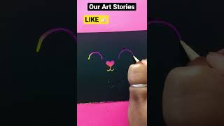 Cat drawing I Scratch note drawing I#shorts #howtodraw #satisfying #sc