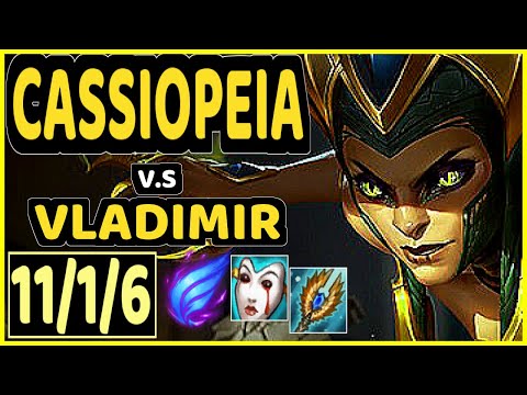 ABBEDAGGE (CASSIOPEIA) vs VLADIMIR - QUADRAKILL 11/1/6 KDA MID CHALLENGER GAMEPLAY - EUW