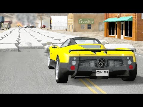 100+ Speed Bumps Pileup Crashes - BeamNG drive