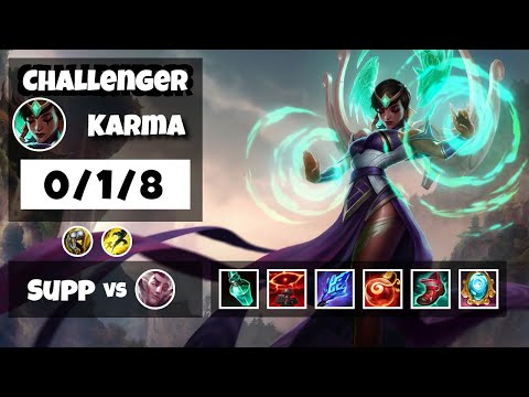 Karma vs Rakan KOREAN Challenger SUPPORT (0/1/8) - v11.13