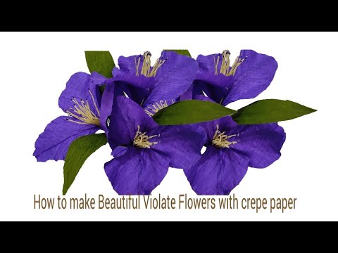 Easy Crepe Paper Flowers | Crepe paper flower decoration ideas | Viola Violet Flowers 💜 #howtomake