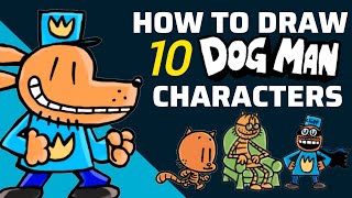 HOW TO DRAW 10 DOG MAN CHARACTERS | DOG MAN DRAWING COMPILATION