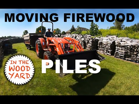 Kioti DK4710 moving firewood piles - #426