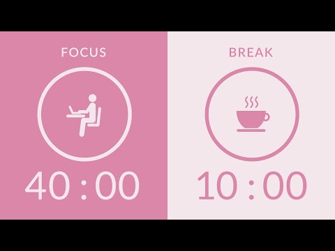 40/10 Pomodoro Timer with Pink Noise 🎧 10-Hour Study with Me for Deep Focus & ADHD ✨