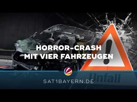 Horror-Crash mit vier Fahrzeugen: Unfall auf B27 bei Retzbach