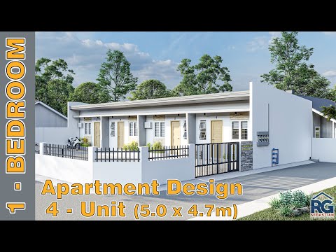 4-Unit (1 Bedroom) Apartment Design 5.0 x 4.7m