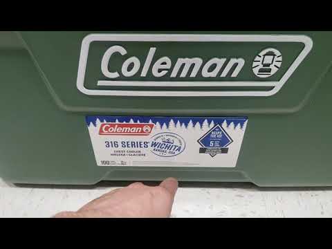 Coleman 316 Series Cooler Ice Lasts 5 Days 100 Can Capacity Side Drain