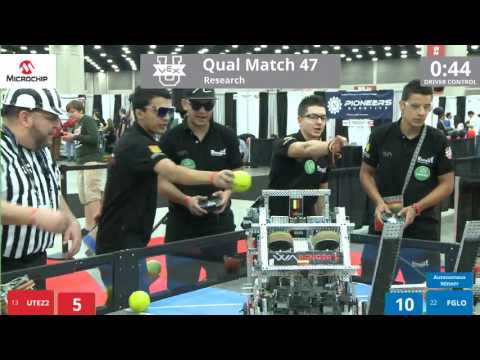 VEX Worlds 2016 - VEX U - Research - Qual 47 (UTEZ2) 137 vs 42 (FGLO)