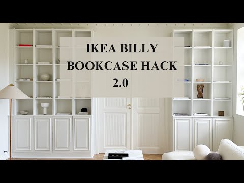 BILLY BOOKCASE IKEA HACK 2.0 | BEAUTIFUL DIY BOOKSHELVES WITH CABINETS