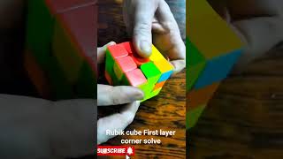 Rubik cube first layer corners Solve