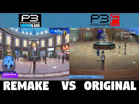 Persona 3 Reload vs Original - School & Paulownia Mall Comparison