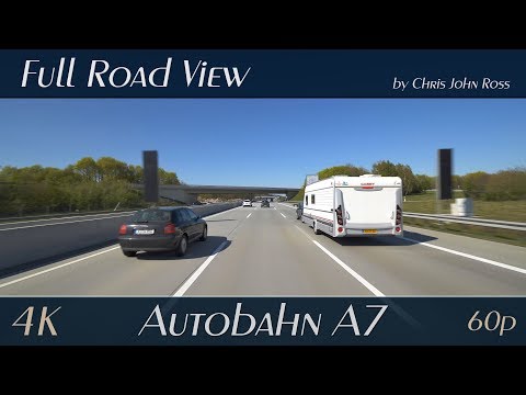 Autobahn (A7), Germany: Bad Bramstedt - Großenaspe - RS Brokenlande Ost - 4K (2160p/60p) Ultra HD
