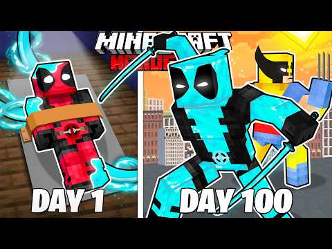 I Survived 100 Days as DIAMOND DEADPOOL in HARDCORE Minecraft