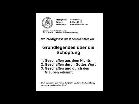 March 4, 2018 - Basics about Creation