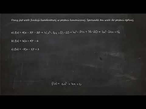 3.17. The formula for a quadratic function is given in canonical form. Reduce this formula to the...