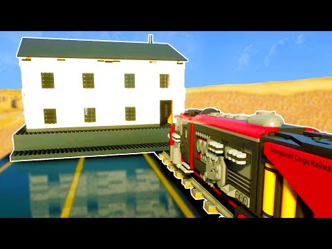 LEGO TRAIN CRASHES INTO BUILDING AT OVER 300 KM/H! - Brick Rigs Workshop Creations Gameplay