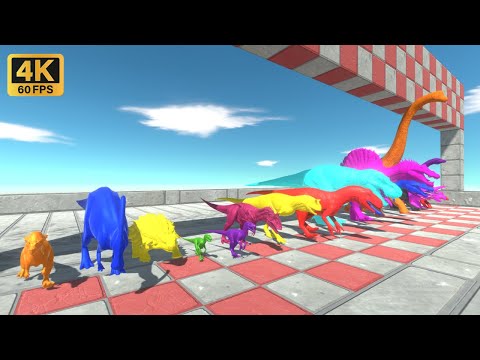 1.2 Size Neon Dinosaurs Speed Race - Animal Revolt Battle Simulator