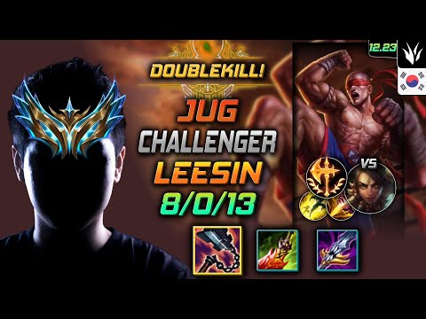 Challenger Jungle Lee Sin Build Goredrinker Conqueror - Lee Sin Jungle vs Nidalee - LOL KR 12.23