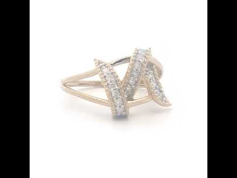 30-6656Y-1.jpg?v=1761606425&  14K Yellow Gold Plated .925 Sterling Silver 1/4 Cttw Diamond Interlocking display picture 1