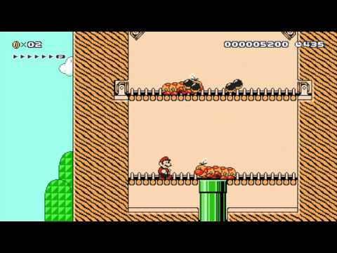 The Great Wiggler Tower by Frank - Super Mario Maker - No Commentary 1AD