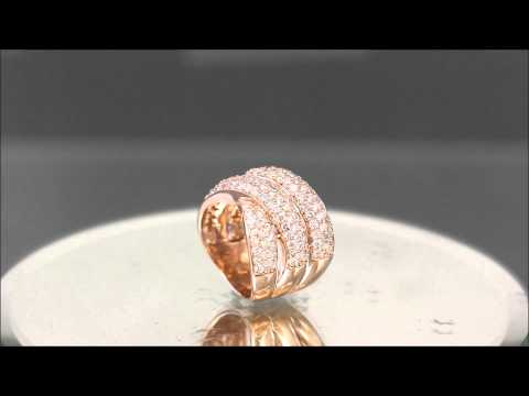 14K ROSE GOLD ROUND CUT DIAMONDS BAND ANNIVERSARY ART DECO MODERN STYLE 2.60CTW - ASW - 744N