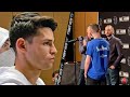 RYAN GARCIA IMMEDIATELY AFTER WEIGH IN; MEAN MUGS LUKE CAMPBELL DURING INTERVIEW
