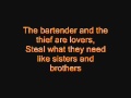 The Bartender and the Thief -  Stereophonics (lyrics)