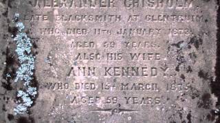 preview picture of video 'Alexander Chisholm Blacksmith Gravestone Parish Church Graveyard Laggan Badenoch Scotland'