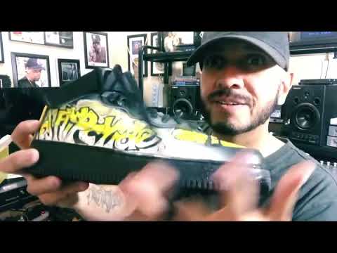 Custom Wu-Tang Sneakers made for DJ Flipcyide by Joker at Painted Drip