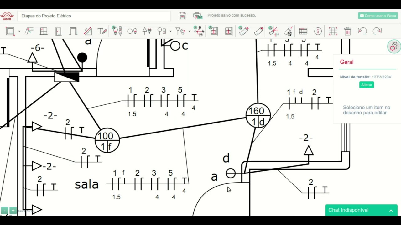 Passo a passo de um projeto elétrico no Woca
