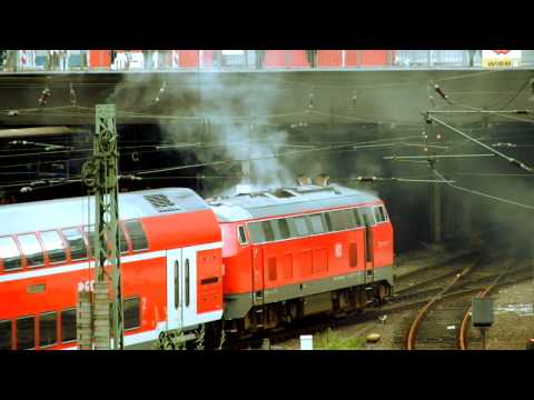 Diesel-Lok brennt (Hamburg Hbf)