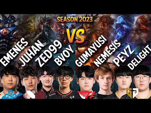 Gumayusi, Nemesis, Peyz, Delight VS EMENES, Juhan, ZED99, Bvoy - Patch 13.20 KR Ranked