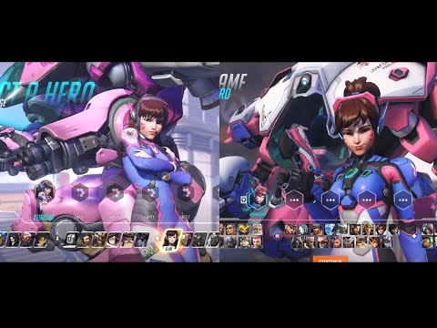 OVERWATCH 1 vs 2 HERO SELECT COMPARISON Side by Side