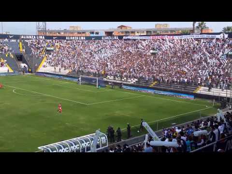 "Salida del equipo - Alianza Lima vs Inti Gas 2014" Barra: Comando SVR &bull; Club: Alianza Lima
