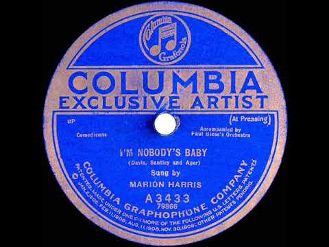 1921 Marion Harris - I’m Nobody’s Baby