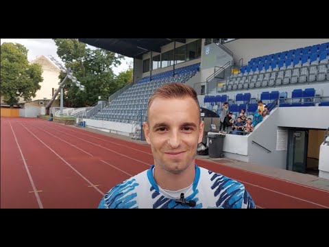 Marko Kilibarda (překladatel Aleksandar Trajković) po remíze s 1.FC Slovácko B