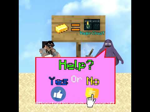 Grimace Will Help Poor People 💖 ? Yes Or No ? Minecraft Animation #shorts